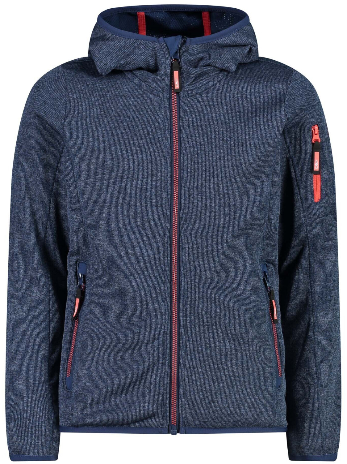 CMP Girl's Hooded Sweatshirt in Knit-Tech fleece (30H5905) blue-light blue