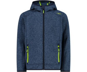 CMP Boy Fleece Jacket Fix Hood (3H60844) blue-limegreen au meilleur prix  sur