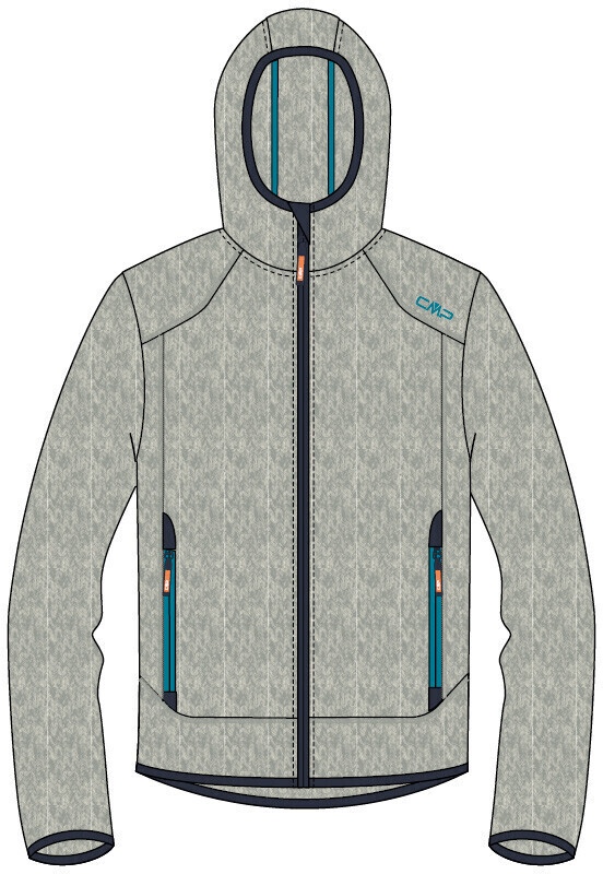 CMP Boy Fleece Jacket Fix Hood (3H60844) cemento-reef