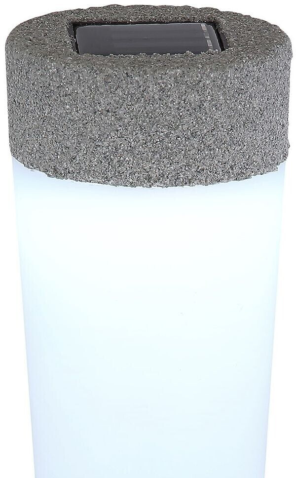 ETC Shop Solar lamps stone look with ground spike 1x LED battery cold white H 45.6cm set of 4