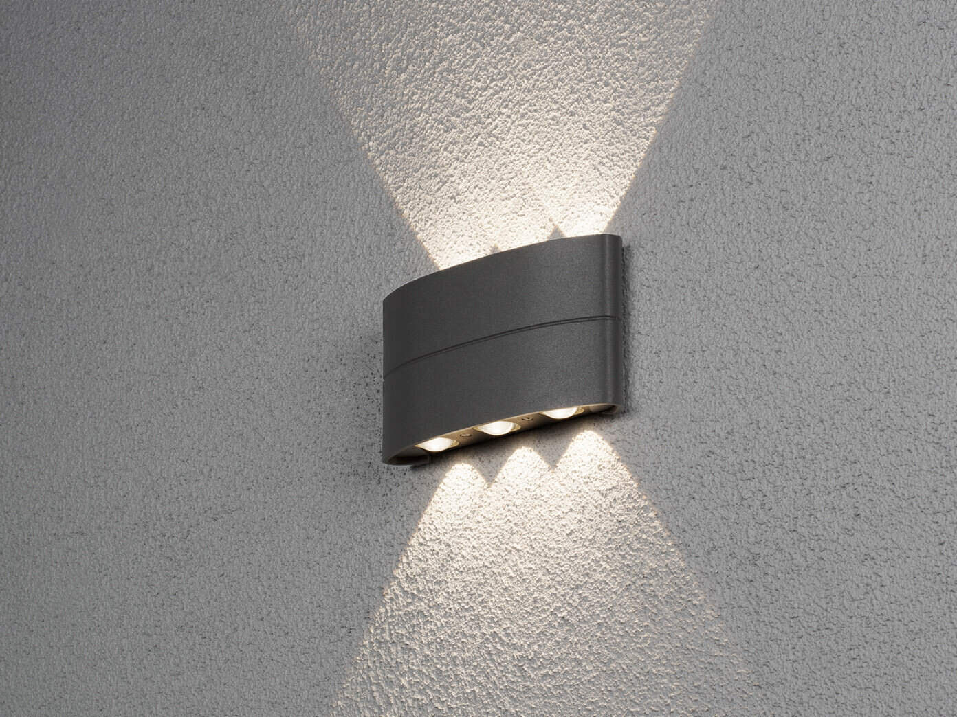 Konstsmide 2x flache LED Außenleuchte Anthrazit Up & Down 6W