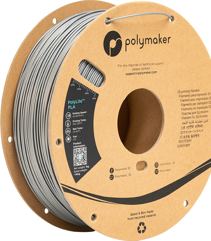 Polymaker PolyLite PLA Steel Grey - 1,75 mm / 1000 g