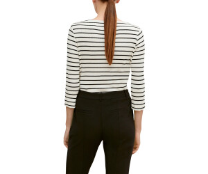 Comma Rippshirt aus Viskosemix (2132282.99G6) creme/schwarz ab 30 