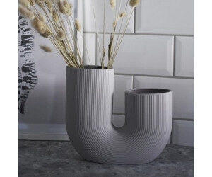 Storefactory Vase "Stråvalla" – U-förmige Bogenvase Aus Keramik, Dunkelgrau Matt, 24 X 7 X 21 Cm