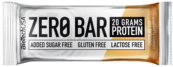 BioTech USA Zero bar 1 bar 50g (6223602) Chocolate chip cookies