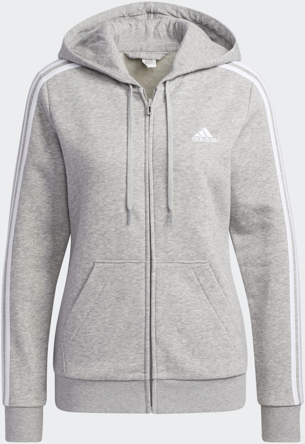 Adidas Essentials Fleece 3-Streifen Kapuzenjacke medium grey heather/white  ab 30,00 € | Preisvergleich bei