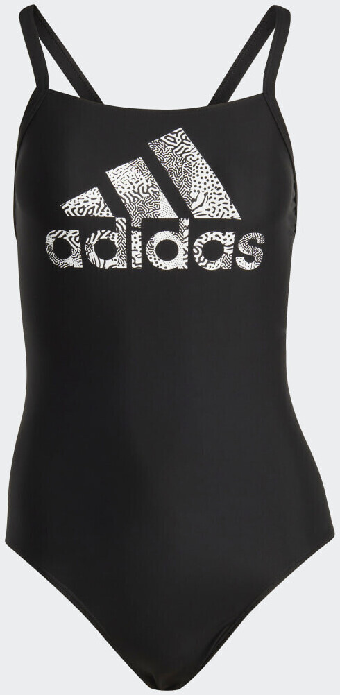 Photos - Swimwear Adidas Big Logo Swimsuit black/white  (HS5316)