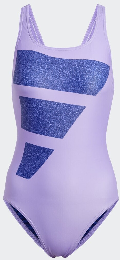 Photos - Swimwear Adidas Big Bars Graphic Swimsuit violet fusion/victory blue/white ( 