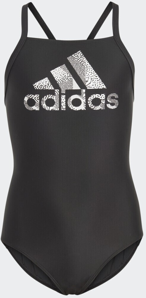 Photos - Swimwear Adidas Big Logo Swimsuit black/white  (HS2213)