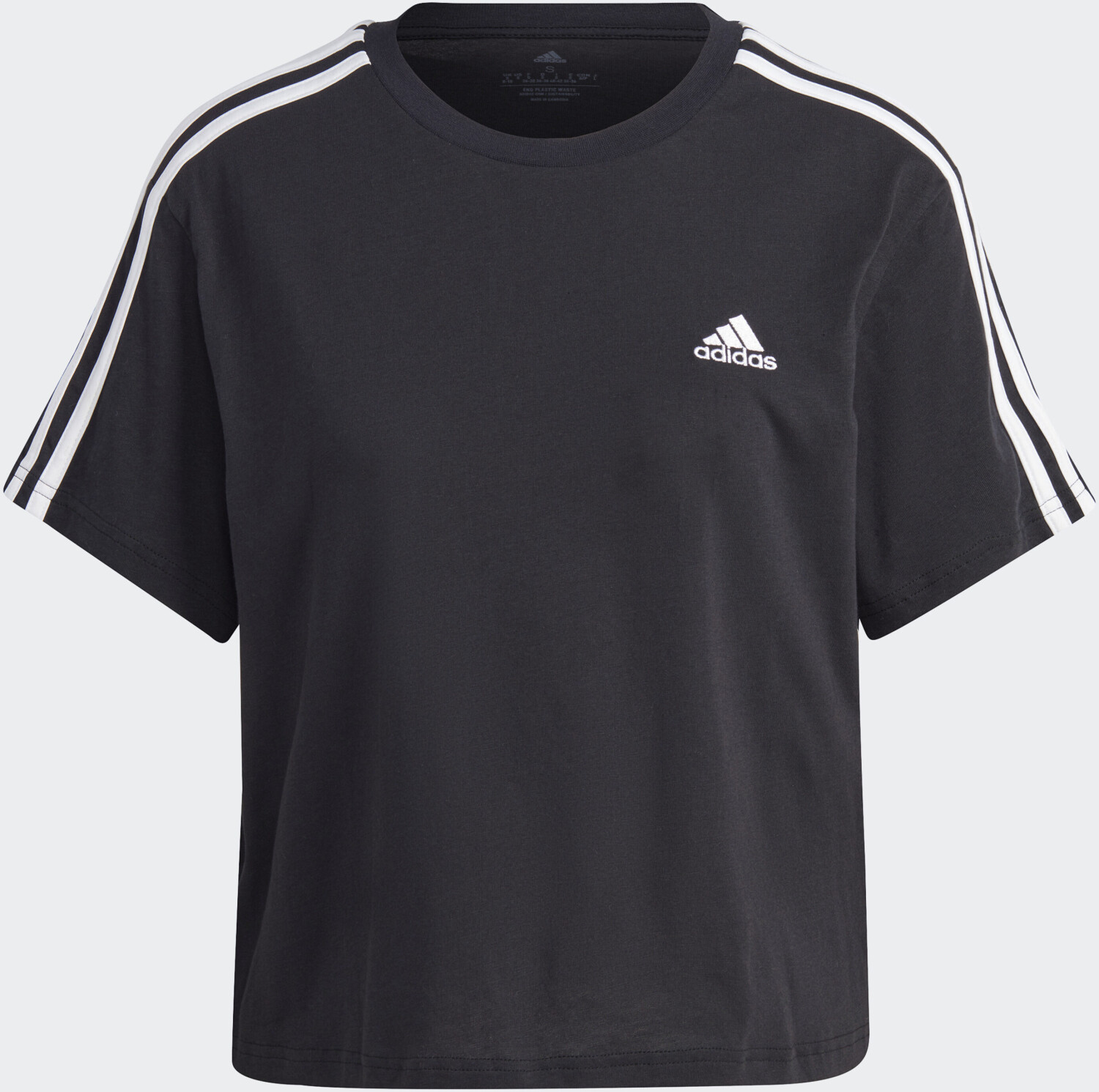 Adidas Essentials 3-Streifen Jersey € / bei Crop-Top 17,60 | white Single ab Preisvergleich (HR4913) black
