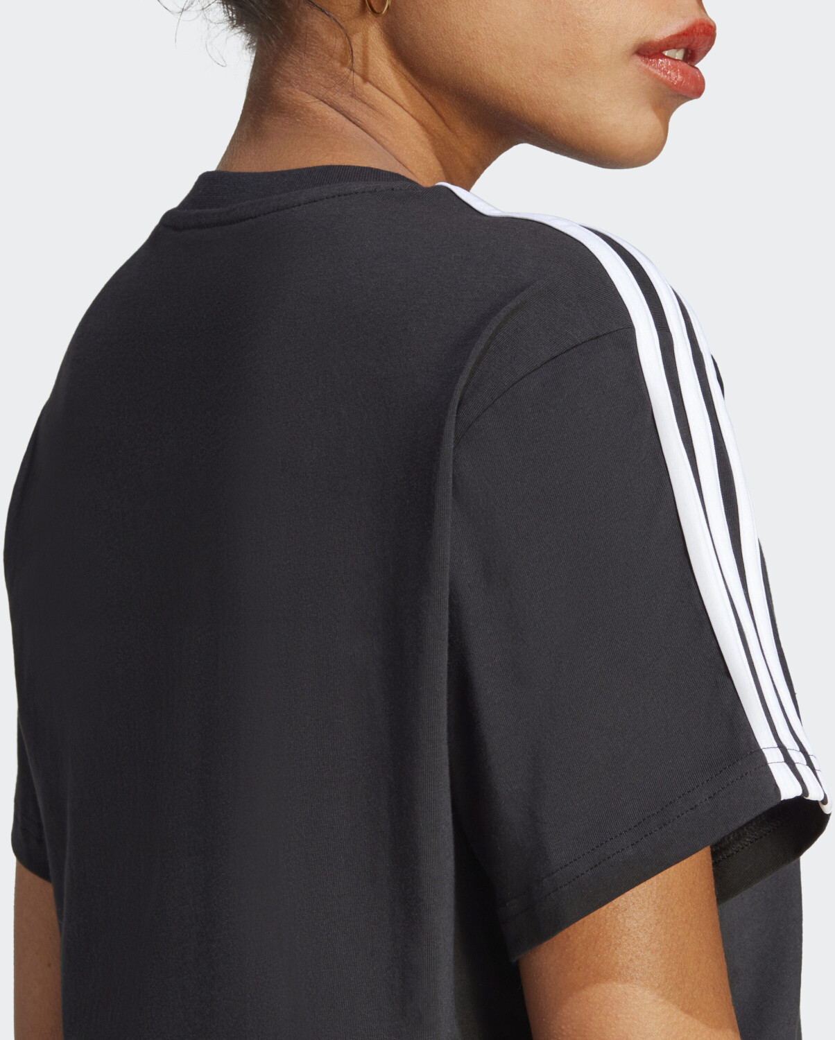 Adidas Essentials 3-Streifen Single Jersey Crop-Top (HR4913) black / white  ab 17,60 € | Preisvergleich bei | T-Shirts