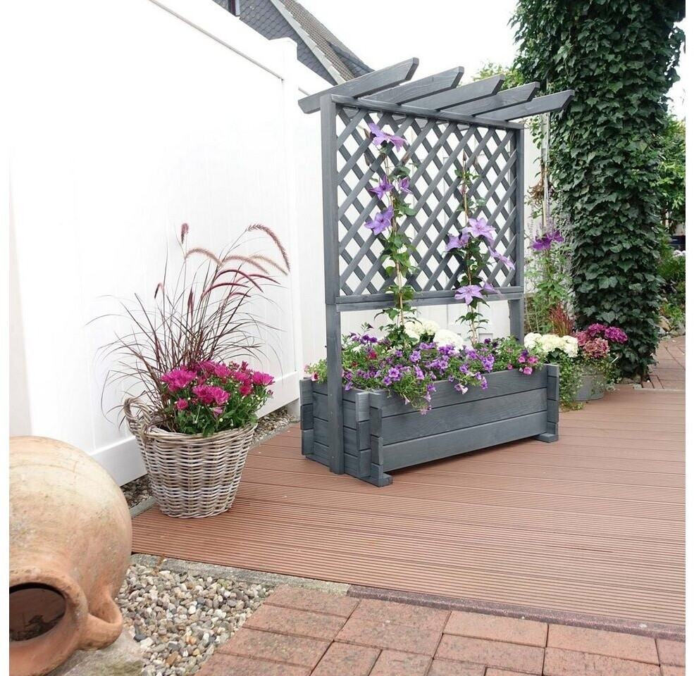 Promadino Blumenkasten mit Pergola 112 x 65 x 139 cm grau (315/15) ab
