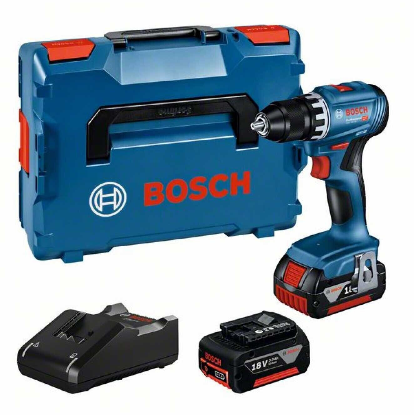 Bosch GSR 18V-45 (2x 3Ah + Charger + L-Boxx)