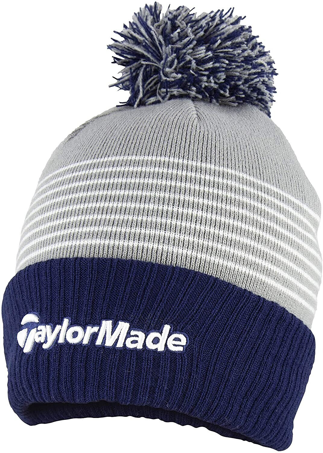 Taylor Made Golf Bobble Beanie Hat grey/navy/white