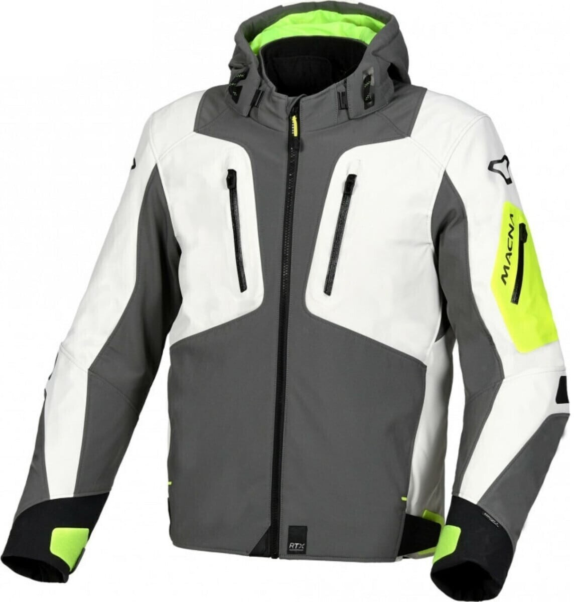 Macna Blouson Angle gris/blanc/jaune fluo