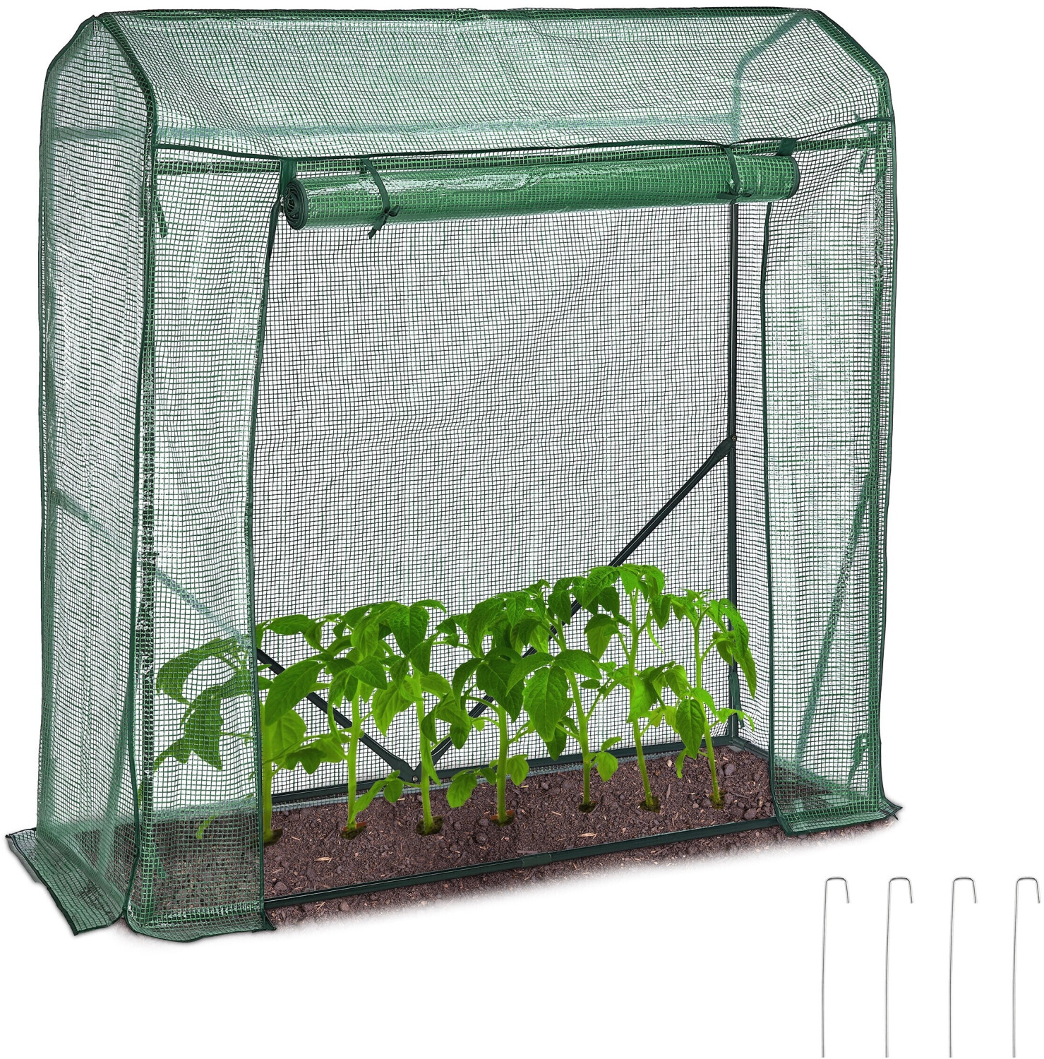 Relaxdays PE-Foil Tomato Greenhouse 152 x 50 x 154 cm green