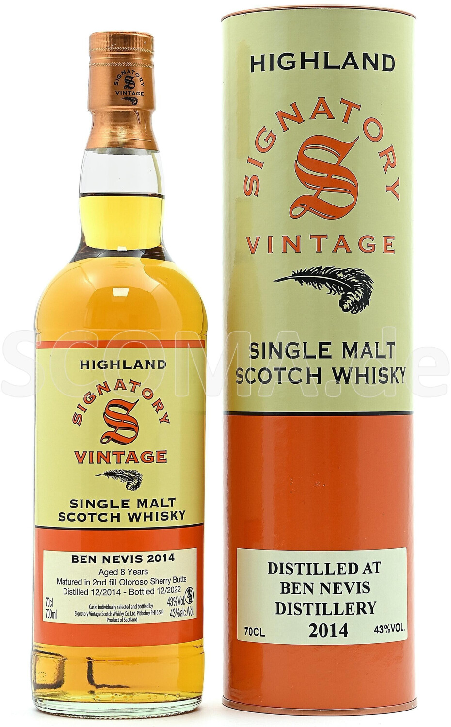 Signatory Ben Nevis 8 Years Old Highland Single Malt Scotch Whisky 2014 0.7l 43%