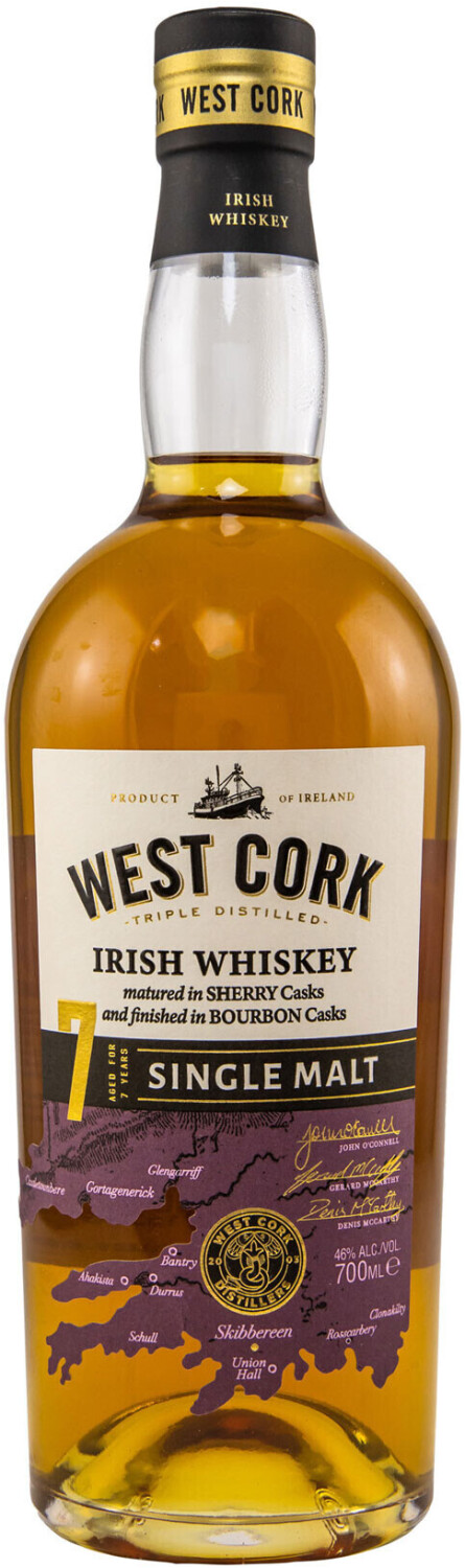 West Cork 7 Years Old Single Malt Irish Whiskey 0.7l 46%