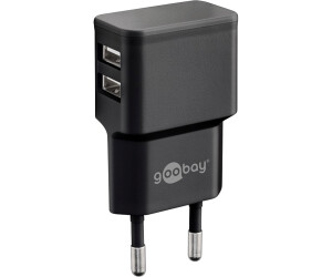 Goobay 44177 Dual-USB Auto Ladegerät 2x USB - 12W (12/24V) - max. 2,4A   2-Port KFZ Ladegerät - Mini Zigarettenanzünder Dual USB Ladegerät -  geeignet für PKW & LKW (12V / 24V)