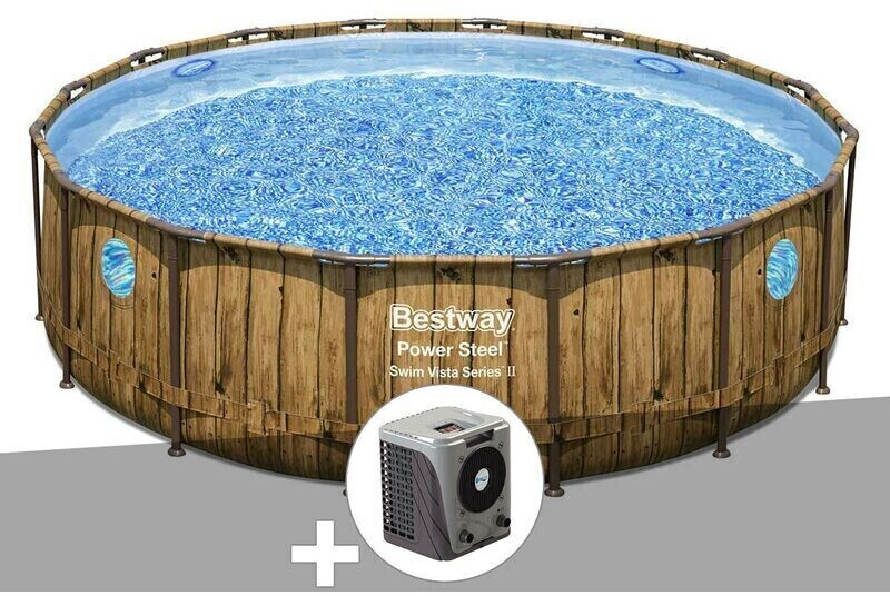 Bestway Power Steel 488 x 122 cm avec pompe à chaleur, pompe, avec pompe de filtration, liner (72053256)