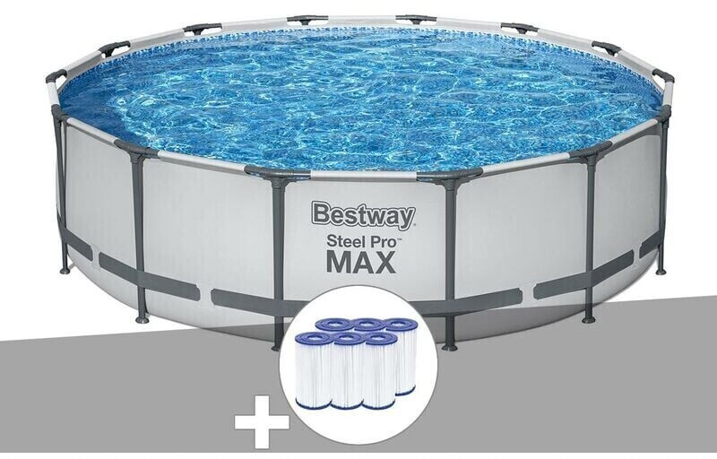 Bestway Steel Pro max 427 x 107 cm bâche de protection, avec pompe de filtration, liner, avec bâche de protection (72045824)