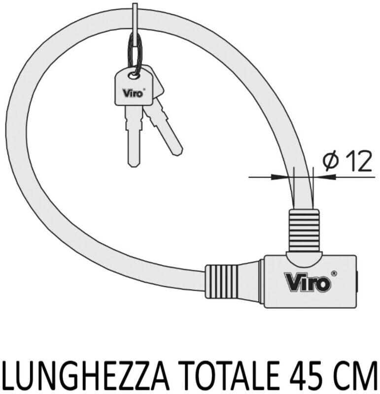 Viro Elba Cable Lock Gelb 12 x 450 mm