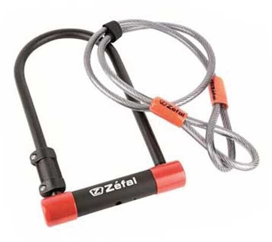 Zéfal U-lock With Padlock Cable 13 Cm Orange,black 10 x 120 mm