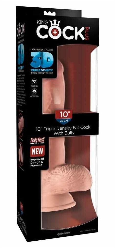 Pipedream King Cock - Plus Triple Density Fat Cock with Balls Flesh 28 cm