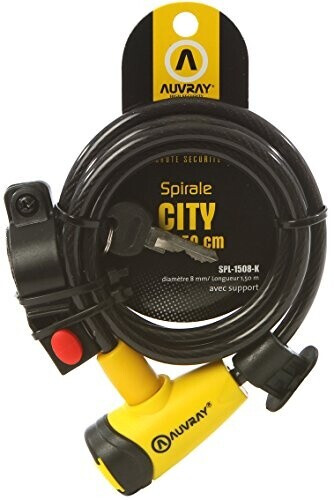 Auvray City 8 Mm Cable Lock black 150 cm