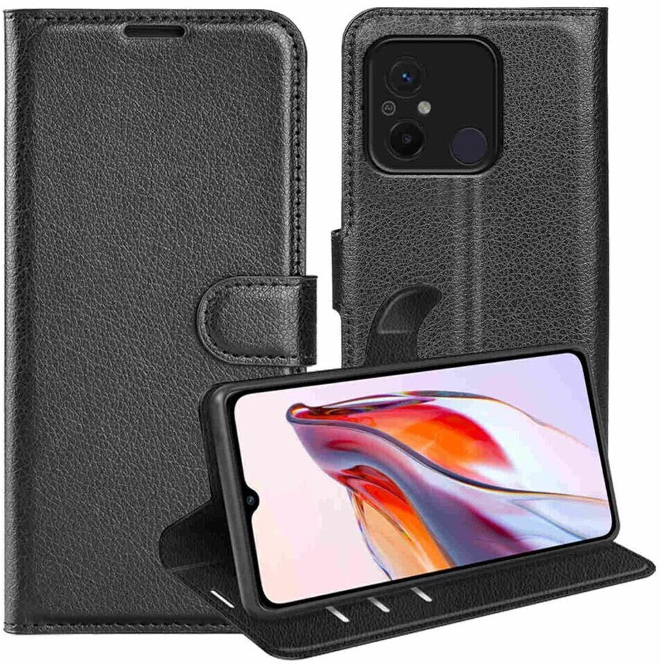 Cover In Pelle Con Magnetica E Slot Per Schede Per Xiaomi Redmi 11A 4G / Redmi 12C – Kingdee (morbido TPU, Flip Book)