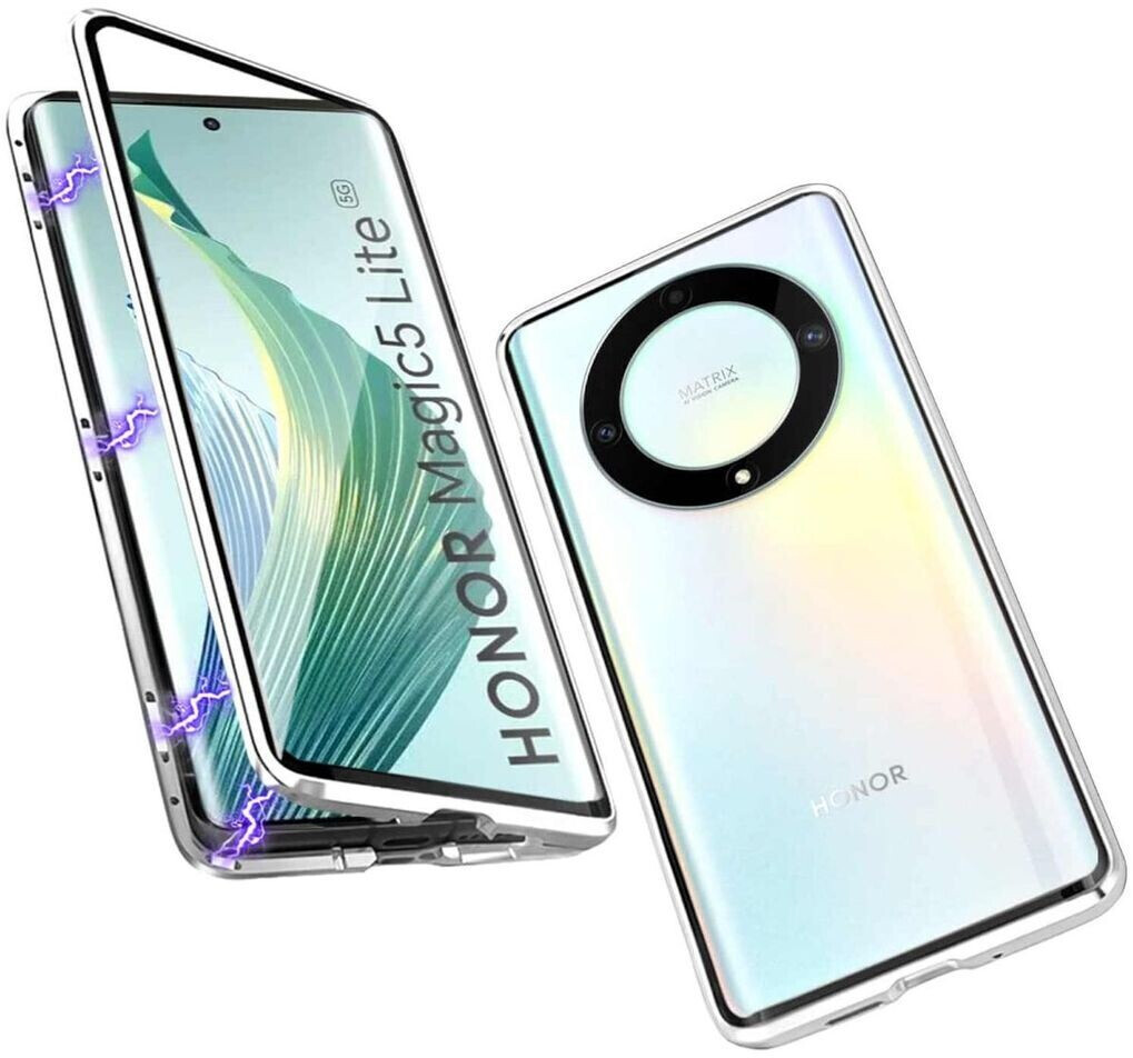 Wigento Für Honor Magic 5 Lite Beidseitiger 360 Grad Magnet Glas Hülle  Handy Tasche Bumper Silber ab 11,85 €