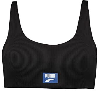 Puma Ribbed Scoop Neck Bikini Top (701221721-001) black