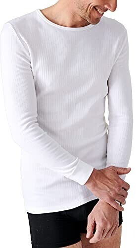 Damart T-Shirt homme côte Richelieu col rond Thermolactyl blanc
