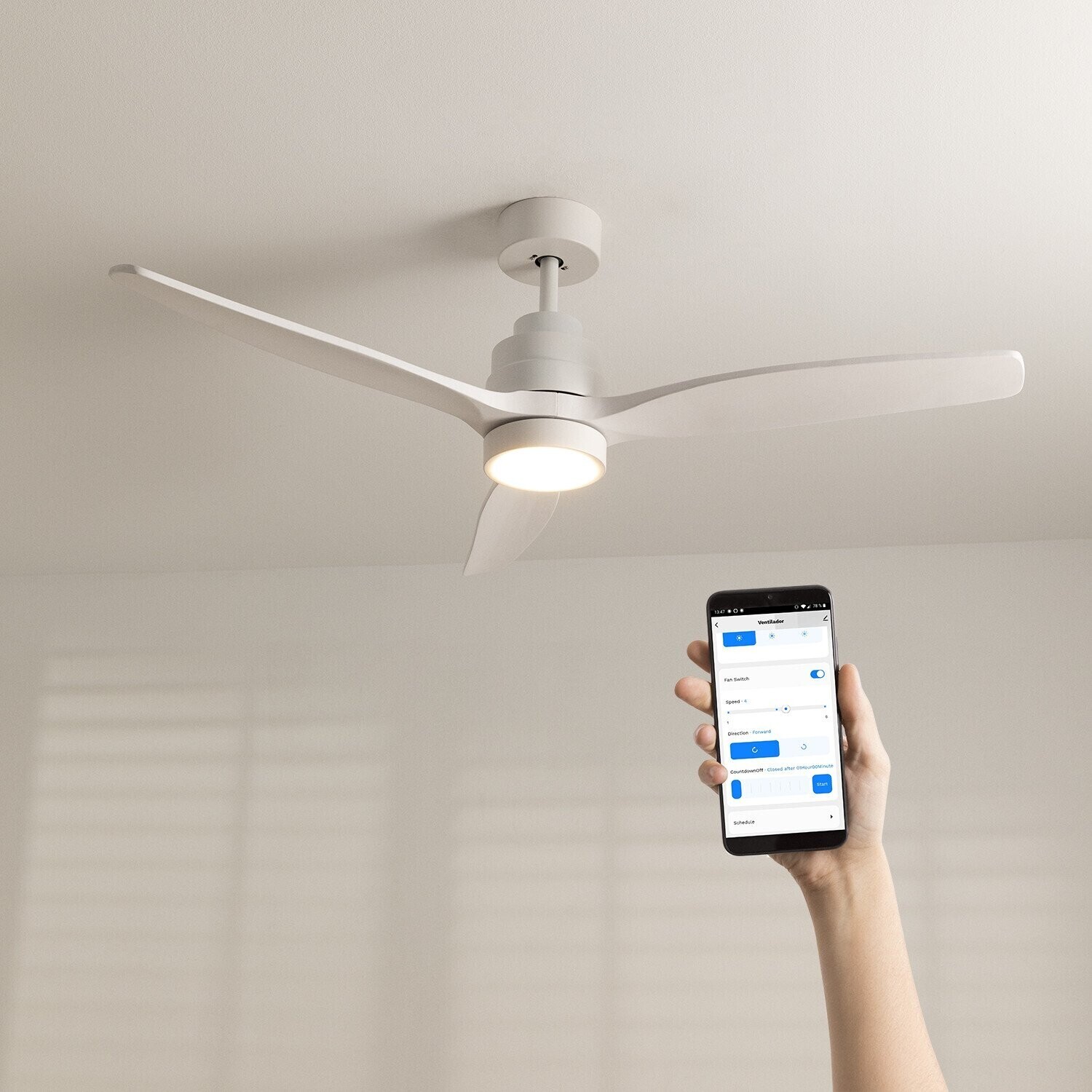 CREATE WINDSTYLANCE DC blanc avec lumière Wi-Fi