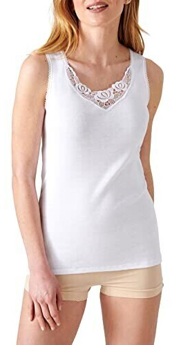 Damart Débardeur femme avec guipure Thermolactyl blanc