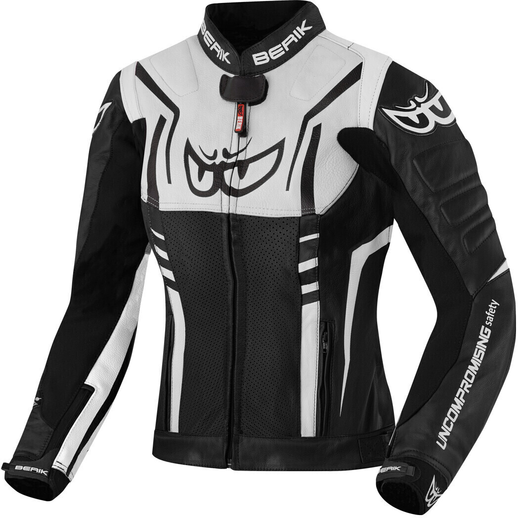 Berik Striper Ladies Motorcycle Leather Jacket black/white