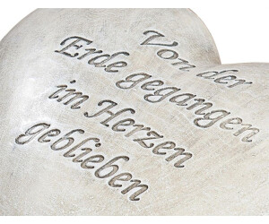 dekojohnson Grabschmuck Grabherz mit Spruch Von der Erde gegangen im