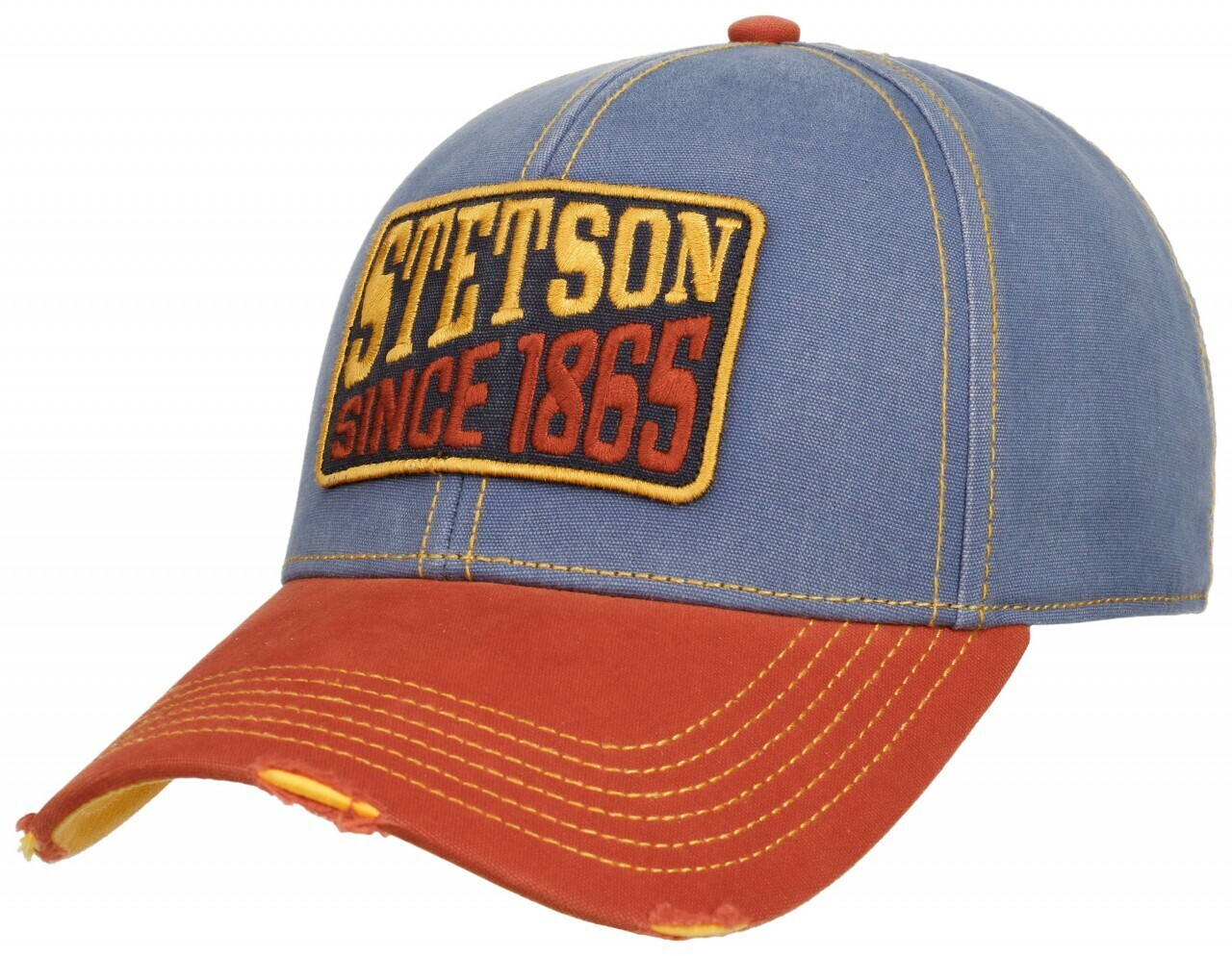 Stetson Baseball Cap Since 1865 Vintage Distressed Baseball Cap (7721145) blue