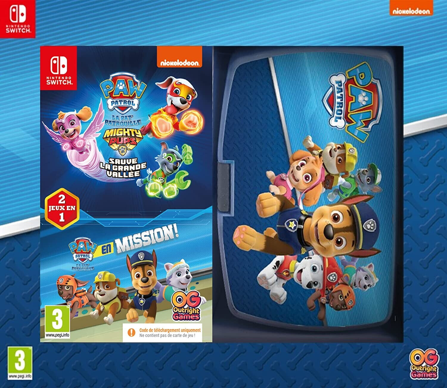 Paw Patrol: En Mission! & Paw Patrol: Mighty Pups Sauve la Gande Vallee + Lunch Box (Switch)