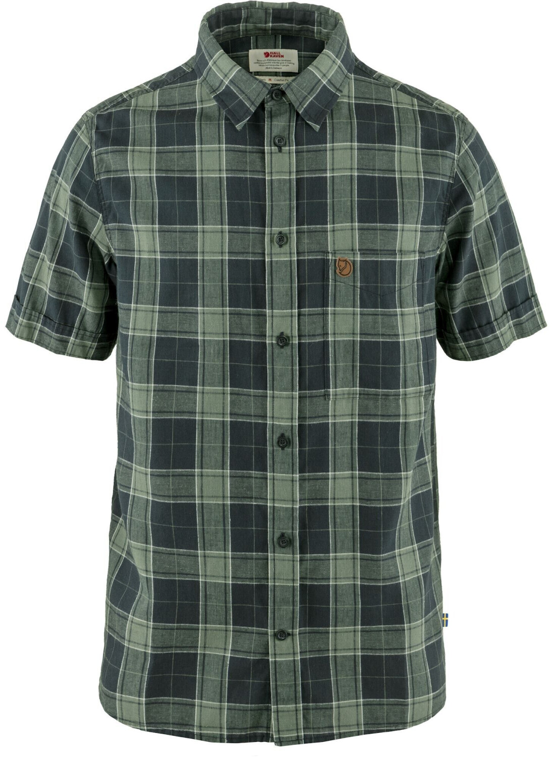 Fjällräven Övik Travel Shirt SS M (87039) dark navy/patina green