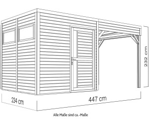Konifera Cubus 2 Lounge BxT: 449x240 cm mit Anbaudach, hellgrau ab 2.249,99  € | Preisvergleich bei