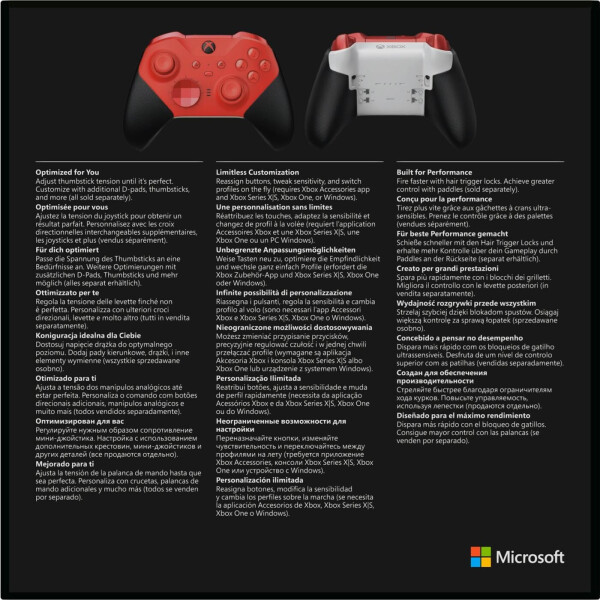Microsoft Xbox One Elite Wireless Controller Series 2 Core Edition rot, Bild 6