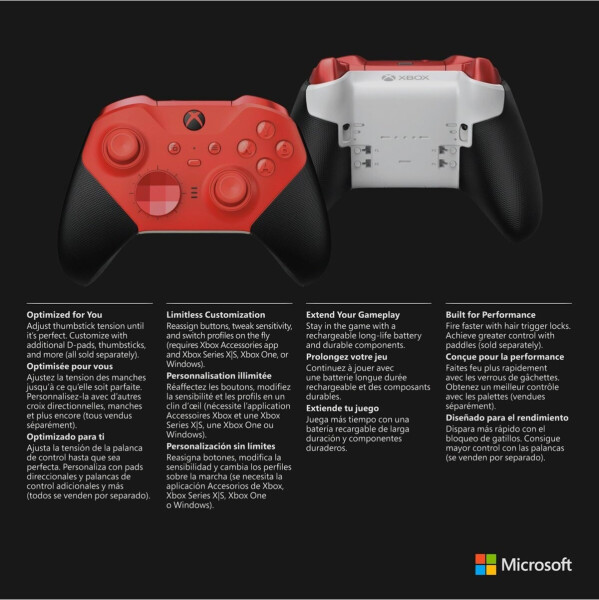Microsoft Xbox One Elite Wireless Controller Series 2 Core Edition rot, Bild 7