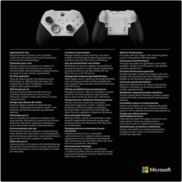Microsoft Xbox One Elite Wireless Controller Series 2 Core Edition weiß, Bild 8
