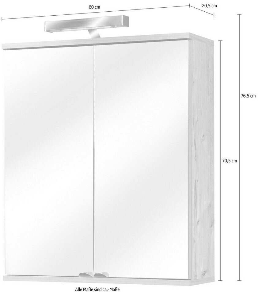 Schildmeyer Spiegelschrank Isola 60x16x77cm silberfichte 2-türig ab 149,95  € | Preisvergleich bei