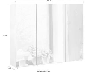 Schildmeyer Spiegelschrank | € (134109) Preisvergleich 138,99 weiß hochglanz bei ab 100x70,7x16cm