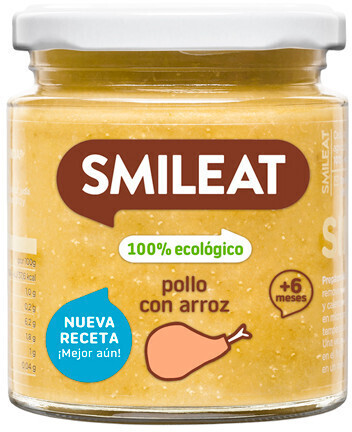 Smileat Pollo con arroz 100% ecológico +6m 230g desde 1,99 €