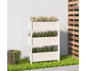 vidaXL Pflanzkübel 77 x 25 x 104,5 cm Massivholz Kiefer weiß (823935)