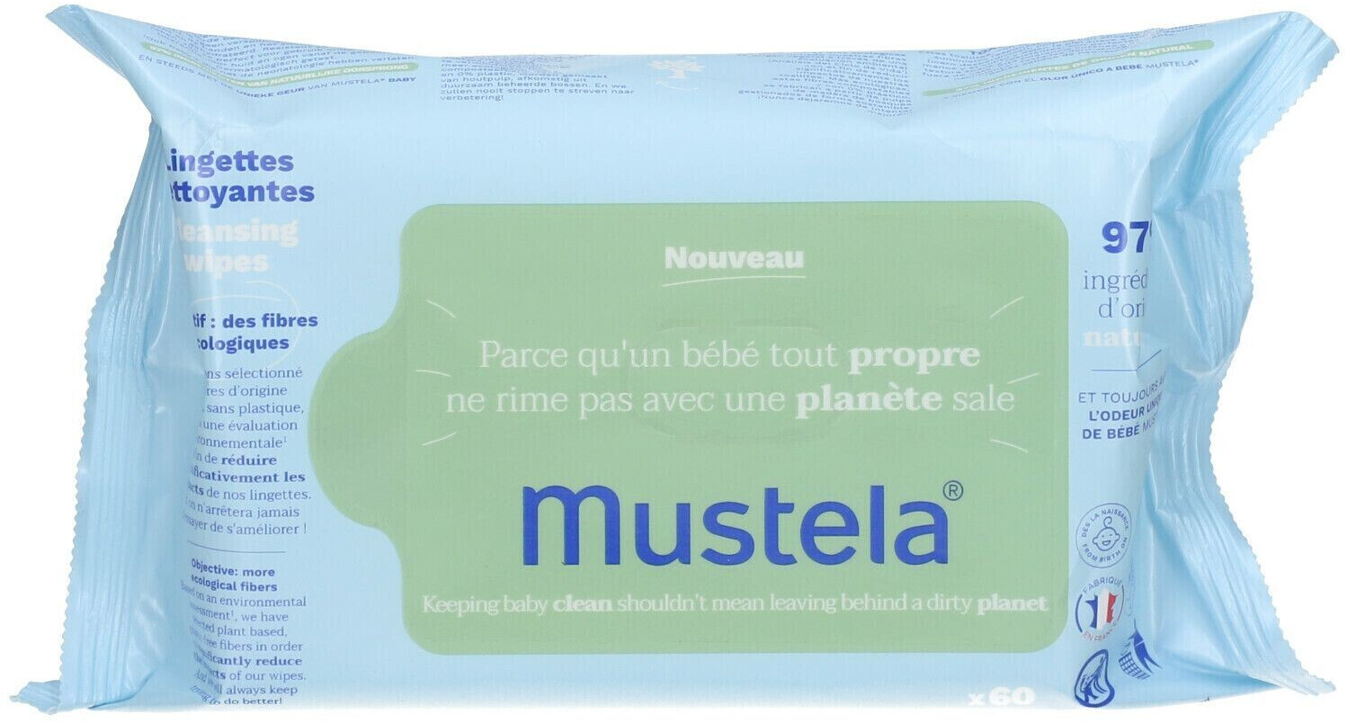 Mustela Toallitas limpiadoras piel sensible 60 uds. desde 2,90 €