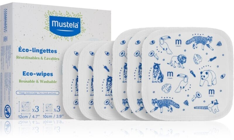 Mustela Bebe Enfant Eco Lingette Contient 3 Lingettes 10x10 + 3